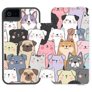 Capa Carteira Incipio Watson™ Para iPhone 5 Padrão de Cachorro Fofo