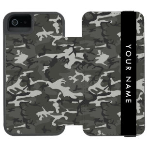Capa Carteira Incipio Watson™ Para iPhone 5 Padrão de Camuflagem Cinza, Seu nome, Personalizar