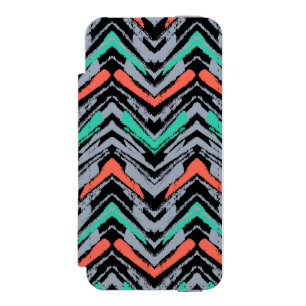 Capa Carteira Incipio Watson™ Para iPhone 5 Padrão De Chevron Desenhado À Mão De cinza, Teal E