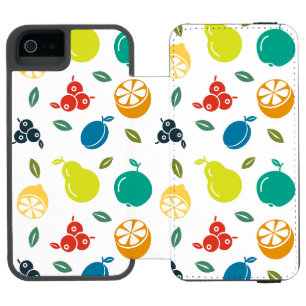 Capa Carteira Incipio Watson™ Para iPhone 5 Padrão de Frutas, Ameixa, Laranja, Limão, Pera, Ma