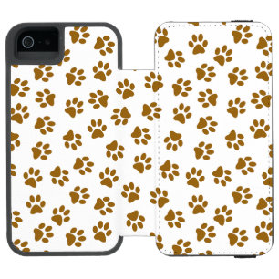 Capa Carteira Incipio Watson™ Para iPhone 5 Padrão De Patas, Patas De Cachorro, Patas Douradas