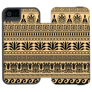 Capa Carteira Incipio Watson™ Para iPhone 5 Padrão Grego Fret, Mediterrâneo, Marrom