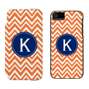 Capa Carteira Incipio Watson™ Para iPhone 5 Padrão Monograma Laranja Zigzag