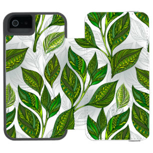 Capa Carteira Incipio Watson™ Para iPhone 5 Padrão sem costura com folhas verdes de chá