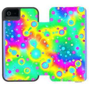 Capa Carteira Incipio Watson™ Para iPhone 5 Padrão Vibrante de Chama Neon