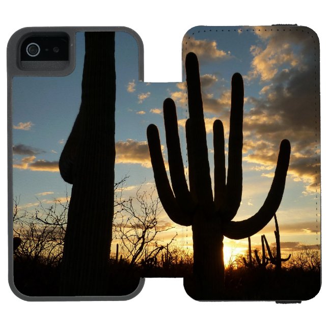 Capa Carteira Para iPhone, Incipio Paisagem do Deserto de Arizona Saguaro Sunset II (Fólio aberto)