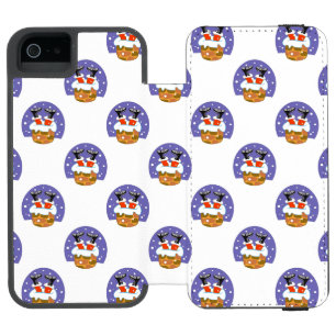 Capa Carteira Incipio Watson™ Para iPhone 5 Papai Noel na Chaminé, Neve, Natal, Ano Novo