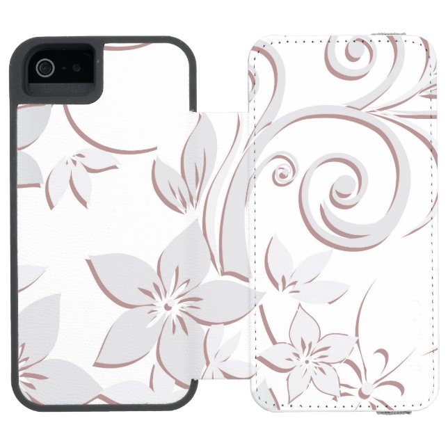 Capa Carteira Para iPhone, Incipio Papel de parede de flores 1 (Fólio aberto)