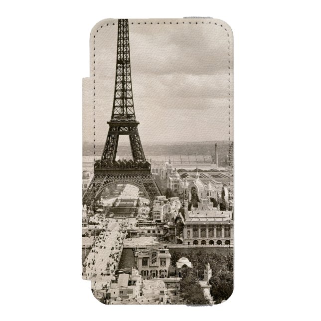 Capa Carteira Para iPhone, Incipio Paris: Torre Eiffel, 1900 (Frente do fólio)