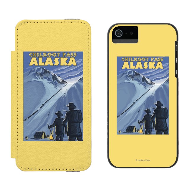 Capa Carteira Para iPhone, Incipio Passagem de Chilkoot, mineiros Dourados de Alaska (Lado a lado)