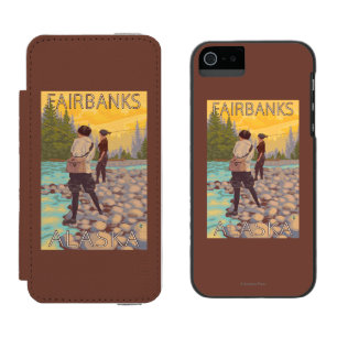 Capa Carteira Incipio Watson™ Para iPhone 5 Pesca com mosca das mulheres - Fairbanks, Alaska