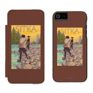 Capa Carteira Incipio Watson™ Para iPhone 5 Pesca com mosca das mulheres - Sitka, Alaska