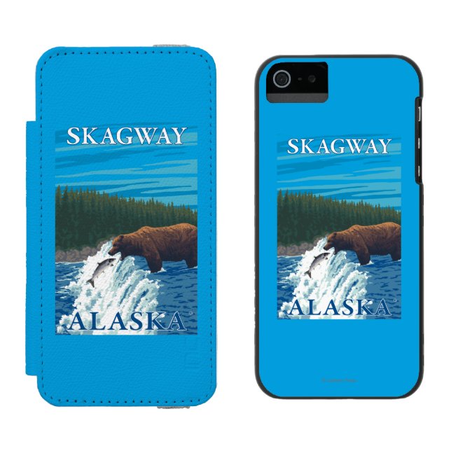 Capa Carteira Para iPhone, Incipio Pesca do urso no rio - Skagway, Alaska (Lado a lado)