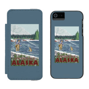 Capa Carteira Incipio Watson™ Para iPhone 5 Pescador da mosca - Anchorage, Alaska