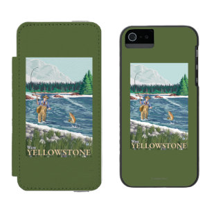 Capa Carteira Incipio Watson™ Para iPhone 5 Pescador da mosca - Yellowstone ocidental, Montana