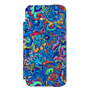 Capa Carteira Incipio Watson™ Para iPhone 5 Pintura abstrata de flores coloridas fofas
