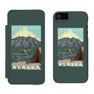Capa Carteira Incipio Watson™ Para iPhone 5 Plano de Bush & pesca - Ketchikan, Alaska
