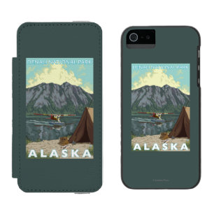 Capa Carteira Incipio Watson™ Para iPhone 5 Plano de Bush & pesca - parque nacional de Denali,