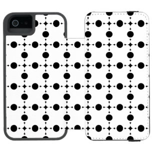 Capa Carteira Incipio Watson™ Para iPhone 5 Pontos Polka Pretos, Padrão de Pontos Polka, Ponto