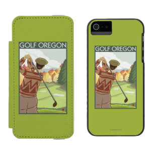 Capa Carteira Incipio Watson™ Para iPhone 5 Poster das viagens vintage da cena de OregonGolf