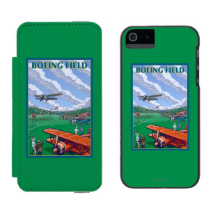 Capa Carteira Incipio Watson™ Para iPhone 5 Poster das viagens vintage do campo de Boeing