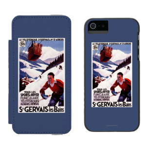 Capa Carteira Incipio Watson™ Para iPhone 5 Poster Railway do Promo do teleférico do SNCF