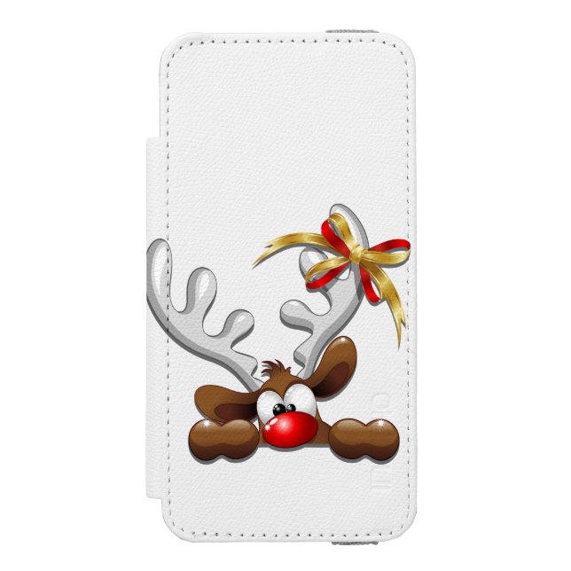 Capa Carteira Para iPhone, Incipio Reindeer Enzergou Caráter de Natal Engraçado (Frente do fólio)