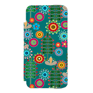 Capa Carteira Incipio Watson™ Para iPhone 5 Retroativo, padrão de flores