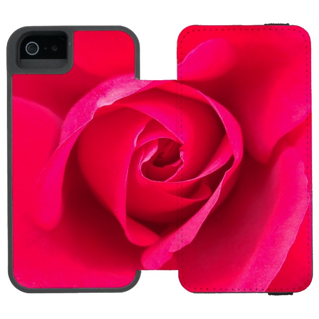 Capa Carteira Para iPhone, Incipio Rosa Vermelha Romântica v2 (Fólio aberto)