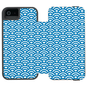 Capa Carteira Incipio Watson™ Para iPhone 5 Seigaiha, Ondas, Japonês, Azul e Branco