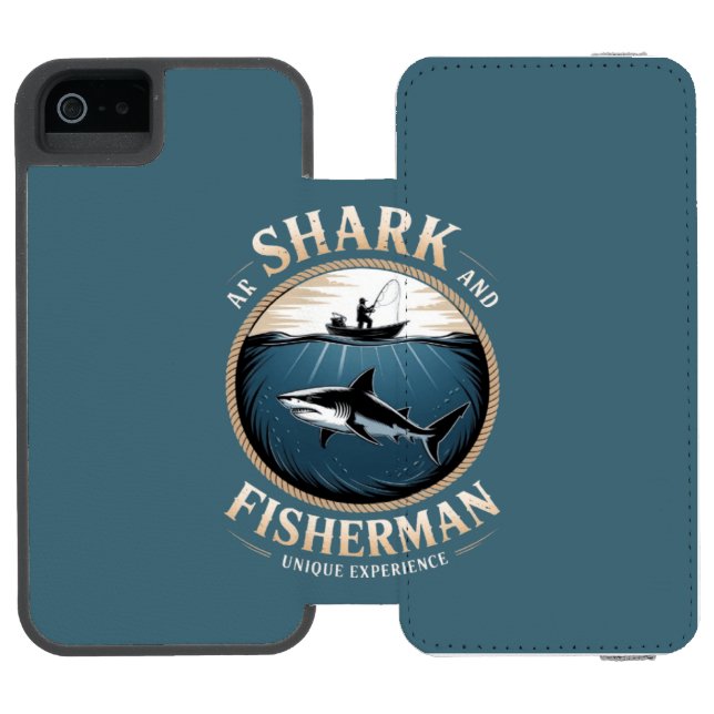 Capa Carteira Para iPhone, Incipio Shark & Fisherman (Fólio aberto)
