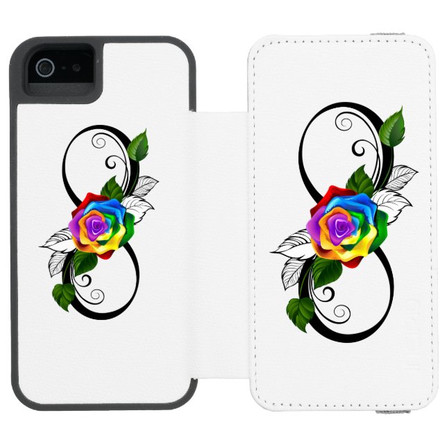 Capa Carteira Para iPhone, Incipio Símbolo de Infinito com Rosa Arco-íris (Fólio aberto)