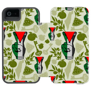 Capa Carteira Incipio Watson™ Para iPhone 5 Símbolo do Triângulo Vermelho da Resistência com S