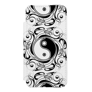 Capa Carteira Incipio Watson™ Para iPhone 5 Símbolo Yin & Yang Preto e Branco Estilo Tatuagem