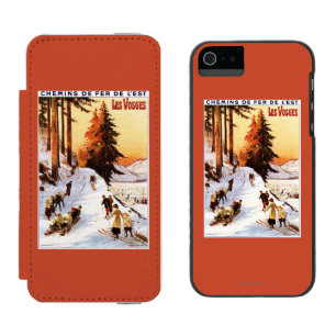 Capa Carteira Incipio Watson™ Para iPhone 5 Sledding e esquiar no poster de Vosges