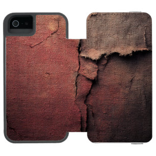 Capa Carteira Incipio Watson™ Para iPhone 5 Tattered Canvas Abstract in Rust and Earth