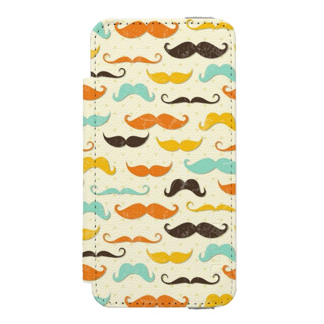 Capa Carteira Para iPhone, Incipio Teste padrão 3 do bigode (Frente do fólio)