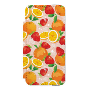 Capa Carteira Incipio Watson™ Para iPhone 5 Teste padrão abstrato com morango