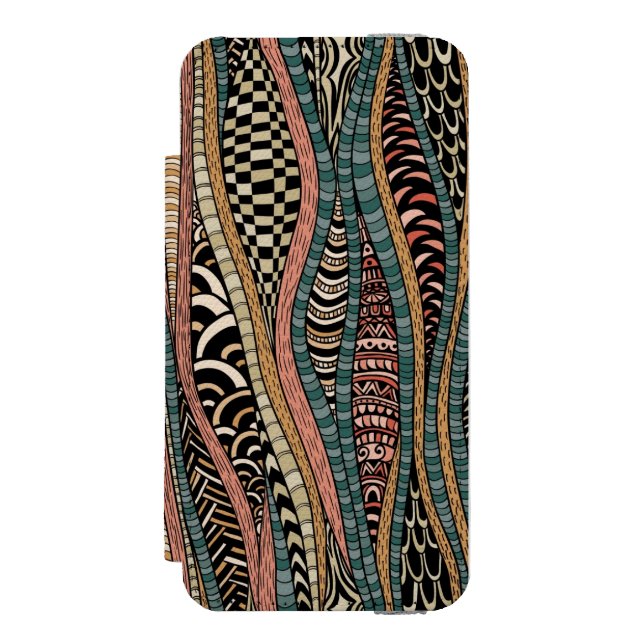 Capa Carteira Para iPhone, Incipio Teste padrão abstrato no estilo étnico (Frente do fólio)