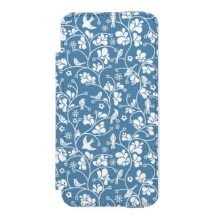 Capa Carteira Incipio Watson™ Para iPhone 5 teste padrão com pássaros e ornamento das planta