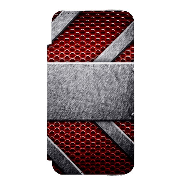 Capa Carteira Para iPhone, Incipio Teste padrão da placa de metal (Frente do fólio)