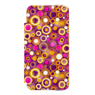 Capa Carteira Incipio Watson™ Para iPhone 5 Teste padrão de bolinhas violeta