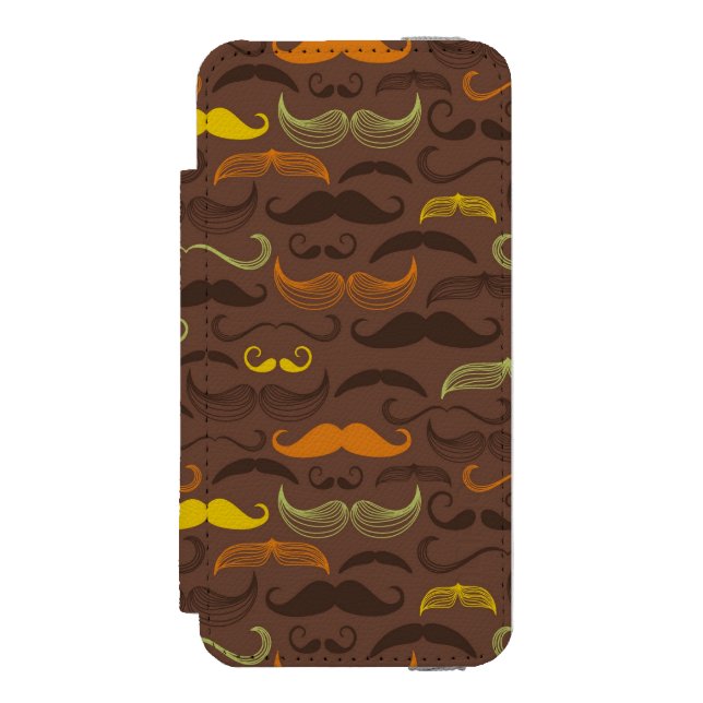 Capa Carteira Para iPhone, Incipio Teste padrão do bigode, estilo retro 5 (Frente do fólio)