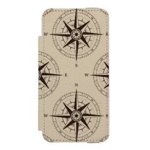 Capa Carteira Incipio Watson™ Para iPhone 5 Teste padrão do compasso da navegação