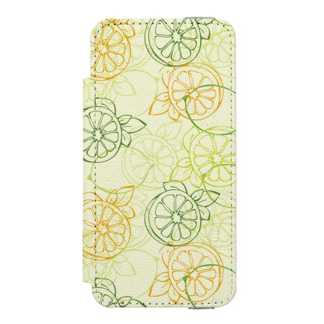 Capa Carteira Para iPhone, Incipio Teste padrão do limão (Frente do fólio)