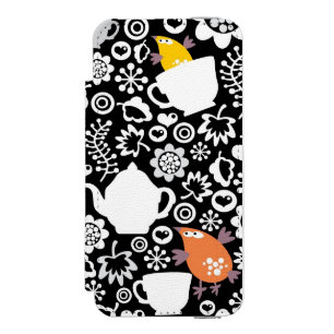 Capa Carteira Incipio Watson™ Para iPhone 5 Teste padrão dos pássaros e dos copos