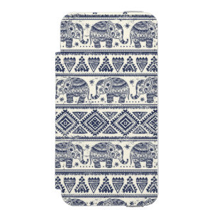 Capa Carteira Incipio Watson™ Para iPhone 5 Teste padrão étnico azul do elefante