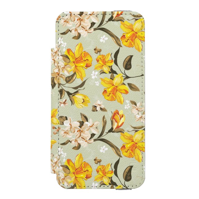 Capa Carteira Para iPhone, Incipio Teste padrão floral brilhante bonito à moda (Frente do fólio)