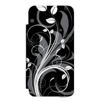 Teste padrão floral cinzento no preto