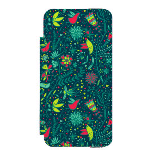 Capa Carteira Incipio Watson™ Para iPhone 5 Teste padrão floral com pássaros 2 dos desenhos